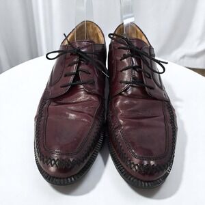 Stanley Blacker‎ Leather Dress Shoes Oxford Men 9.5M Burgundy Hand Crafted Italy